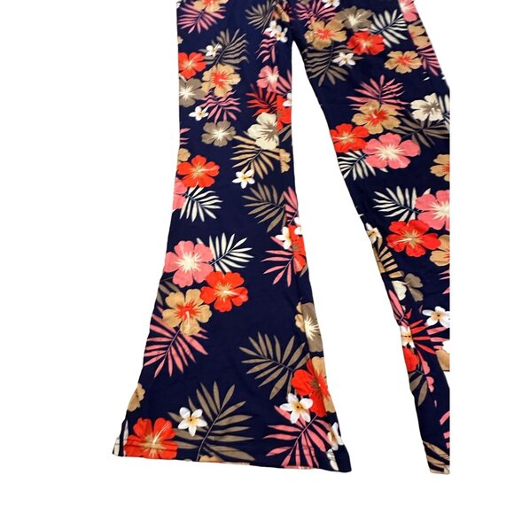 MAZE Tropical Navy Palm Print Flare Leg Pants Size L NEW NWT - Picture 5 of 8